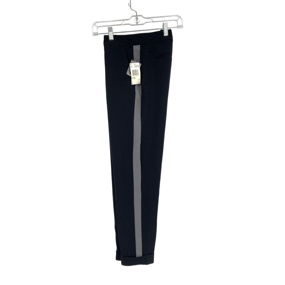 Womens Buffalo David Bitton Pants Ankle Side Stripe Size 2 Black 2250 NWT